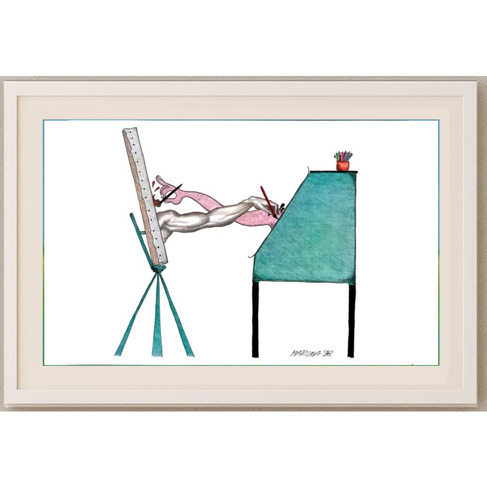 Marina Braovic 29x21cm Orijinal Karikatür BOD01936