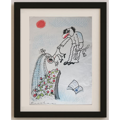 Rooshan Gataullin 43x30cm Orijinal Karikatür BOD01958