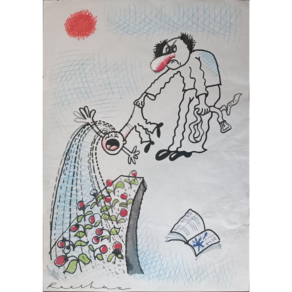 Rooshan Gataullin 43x30cm Orijinal Karikatür BOD01958