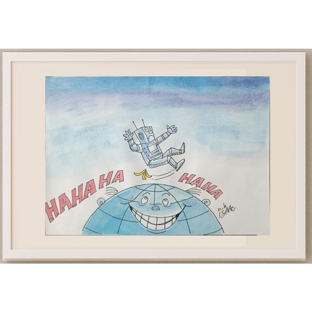Norman İsaac 22x14cm Orijinal Karikatür BOD01968