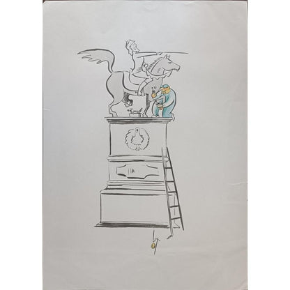 Milan Lekic 43x30cm Orijinal Karikatür BOD01978