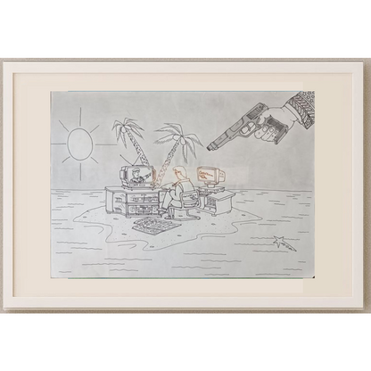 Mahmood Reza Mohammad Poor 29x21cm Orijinal Karikatür BOD01980