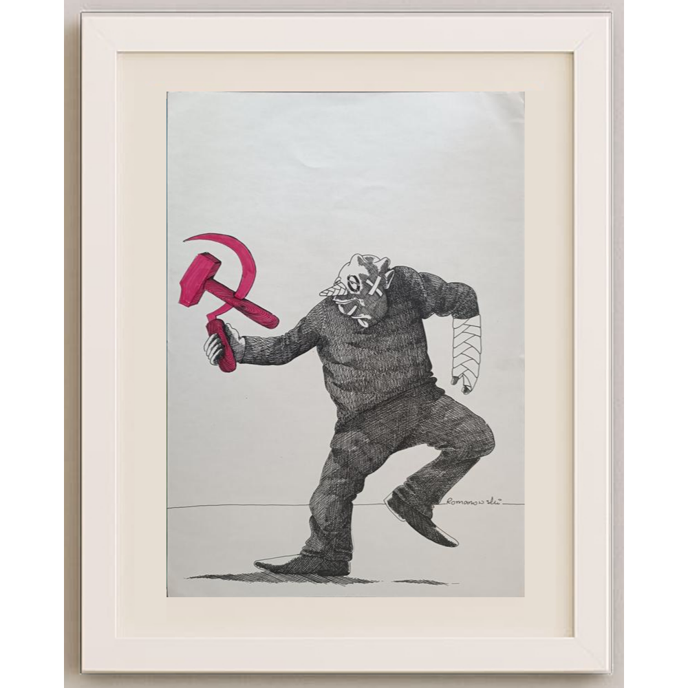 Zdzislaw Romanovski 29x21cm Orijinal Karikatür BOD01984