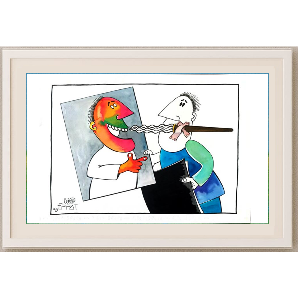 Mohammed Effat 35x25cm Orijinal Karikatür BOD01986