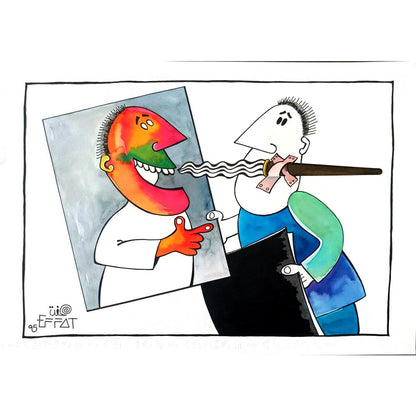 Mohammed Effat 35x25cm Orijinal Karikatür BOD01986