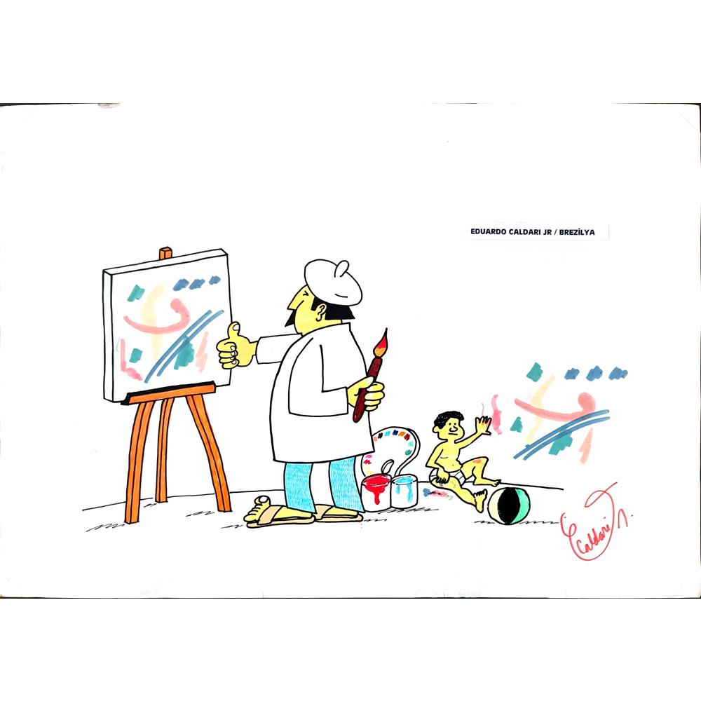 Eduardo Caldari Junior 35x25cm Orijinal Karikatür BOD01993