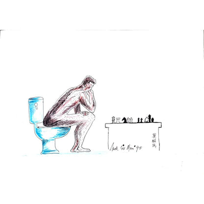 Mok Siu Man 35x25cm Orijinal Karikatür BOD01994