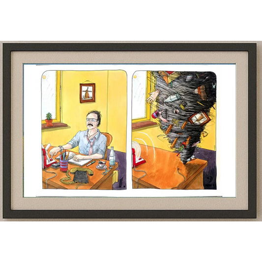 Ivan Kovacik 43x30cm Orijinal Karikatür BOD01997