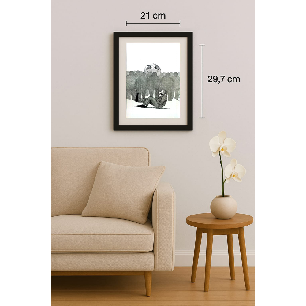 Zdzislaw Romanovski 29x21cm Orijinal Karikatür Tablo BOD02000