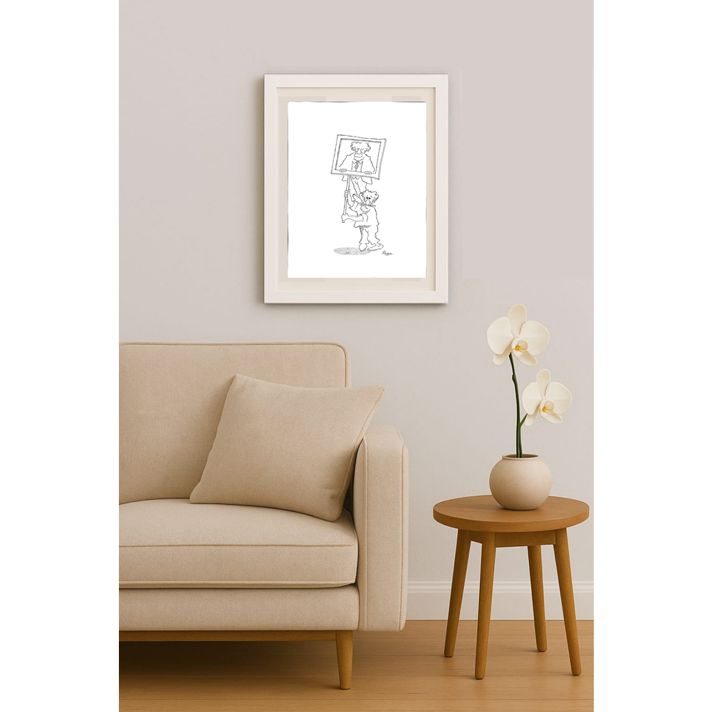 Zdenko Puhin 35x25cm Orijinal Karikatür Tablo BOD02001