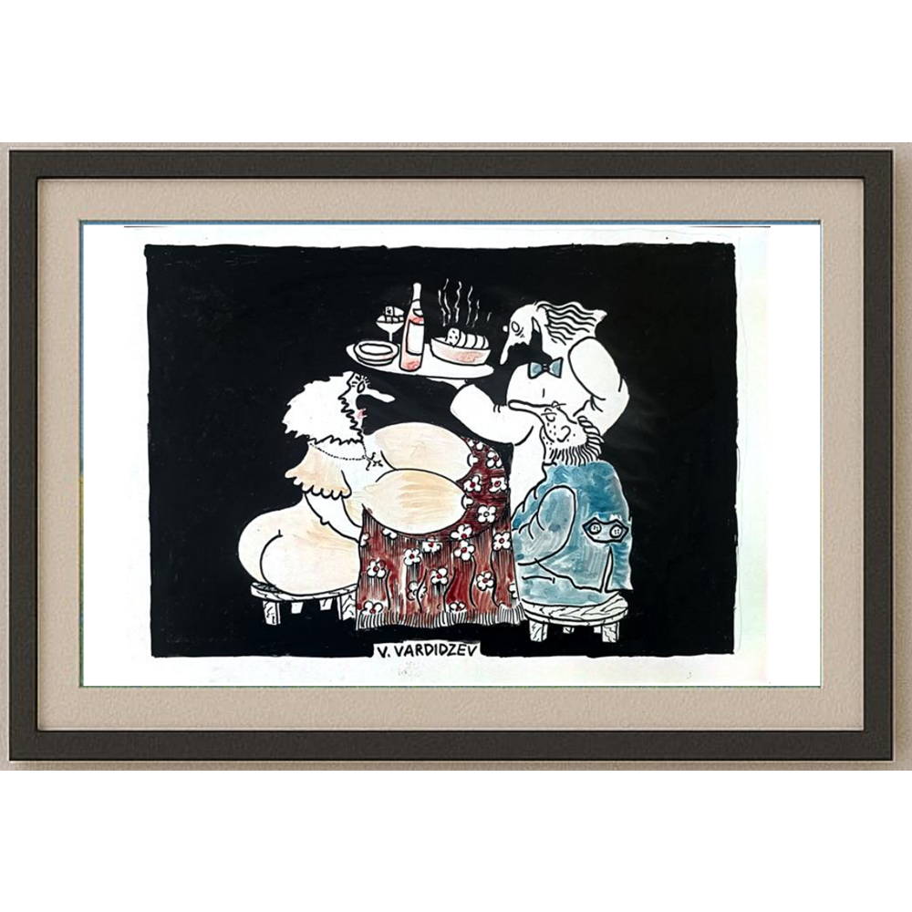Vladimir Vardidzev 35x25cm Orijinal Karikatür BOD02005
