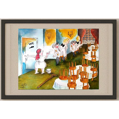 Octavian Qovari 35x25cm Orijinal Karikatür BOD02006