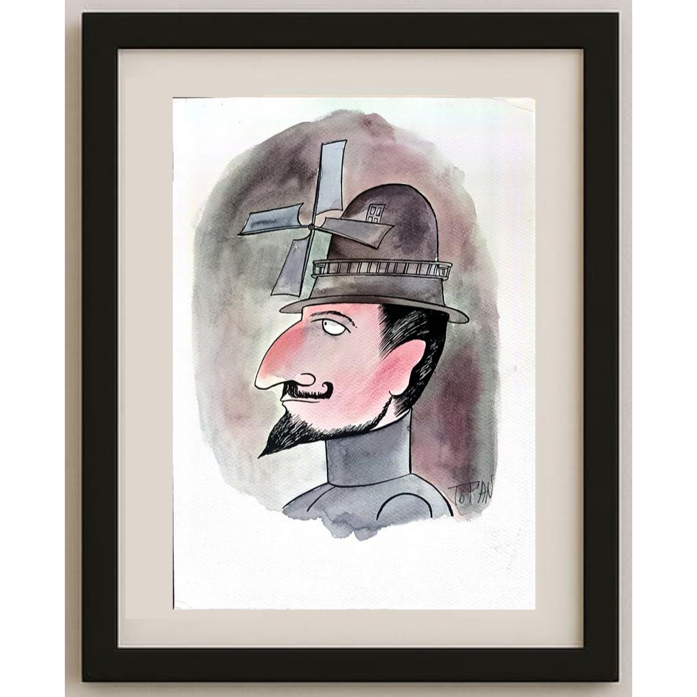 Cristian Topan 43x30cm Orijinal Karikatür Tablo BOD02007