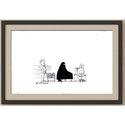 Frans Mensink 43x30cm Orijinal Karikatür BOD02008