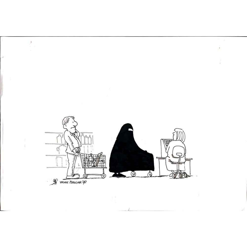 Frans Mensink 43x30cm Orijinal Karikatür BOD02008