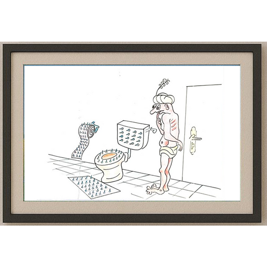 George Sabev 35x25cm Orijinal Karikatür BOD02013
