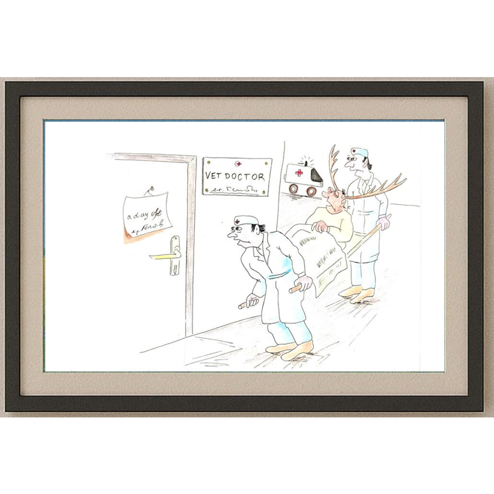 George Sabev 35x25cm Orijinal Karikatür BOD02014