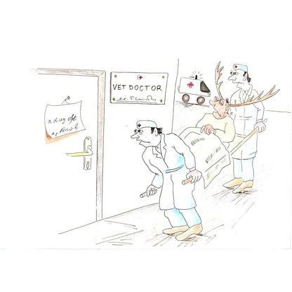 George Sabev 35x25cm Orijinal Karikatür BOD02014