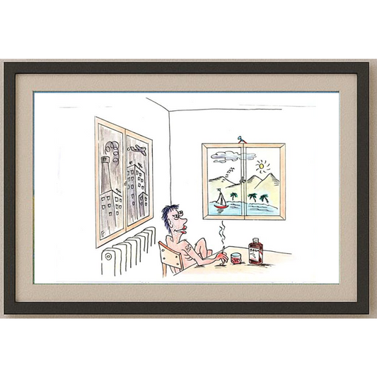 George Sabev 35x25cm Orijinal Karikatür BOD02017