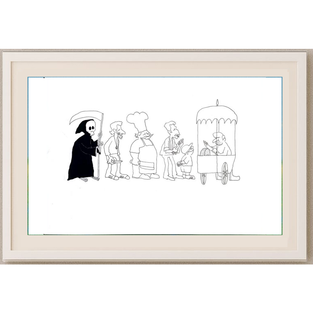Pour Mohammad Khan Farhad 35x25cm Orijinal Karikatür BOD02022