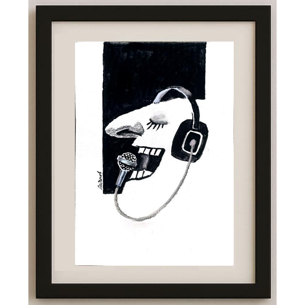 Stojan Dechev 35x25cm Orijinal Karikatür Tablo BOD02024