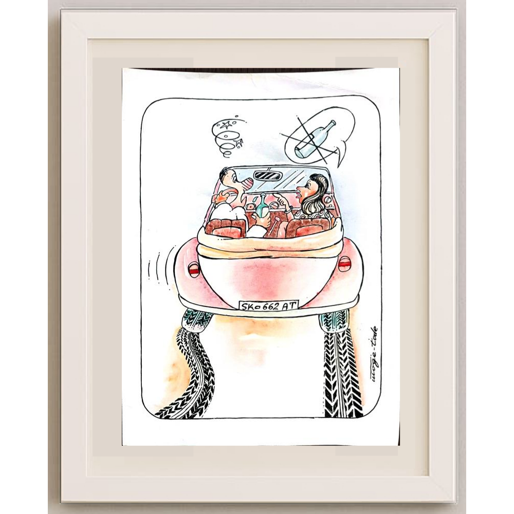 Tode Blazevski 35x25cm Orijinal Karikatür BOD02027