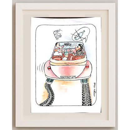Tode Blazevski 35x25cm Orijinal Karikatür BOD02027