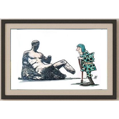 Nikola Otas 29x21cm Orijinal Karikatür BOD02034