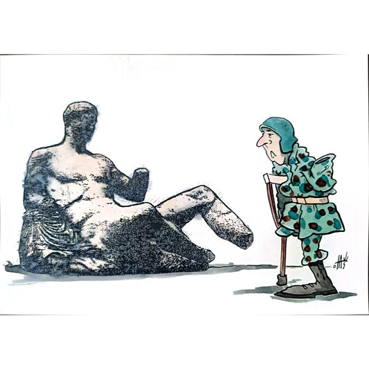 Nikola Otas 29x21cm Orijinal Karikatür BOD02034