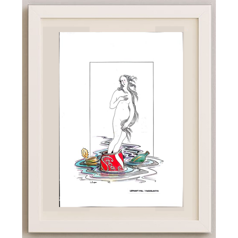 Tode Blazevski 35x25cm Orijinal Karikatür Tablo BOD02044