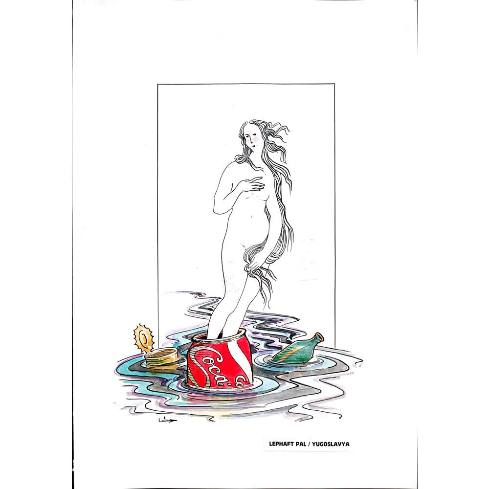 Tode Blazevski 35x25cm Orijinal Karikatür Tablo BOD02044