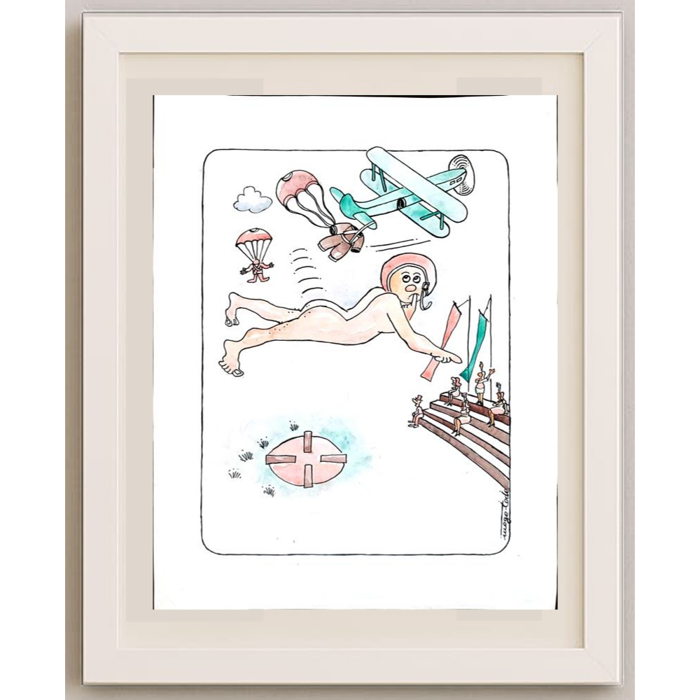 Tode Blazevski 35x25cm Orijinal Karikatür Tablo BOD02045