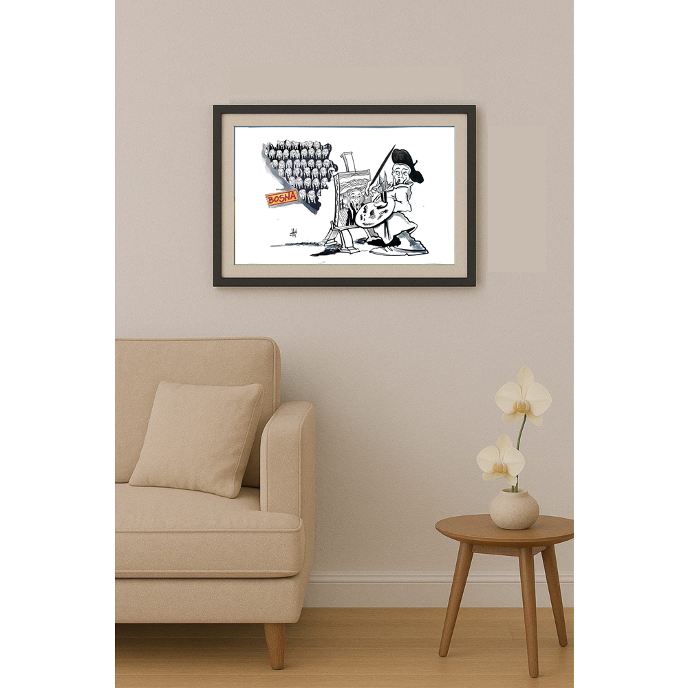 Nikola Otas 35x25cm Orijinal Karikatür BOD02048