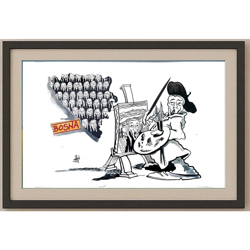 Nikola Otas 35x25cm Orijinal Karikatür BOD02048