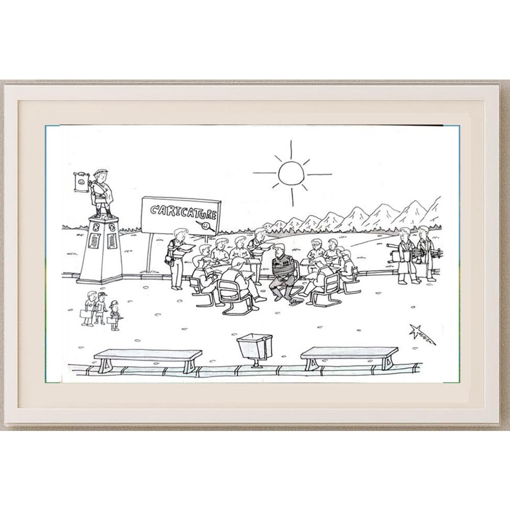 Mahmood Reza Mohammad Poor 29x21cm Orijinal Karikatür BOD02052