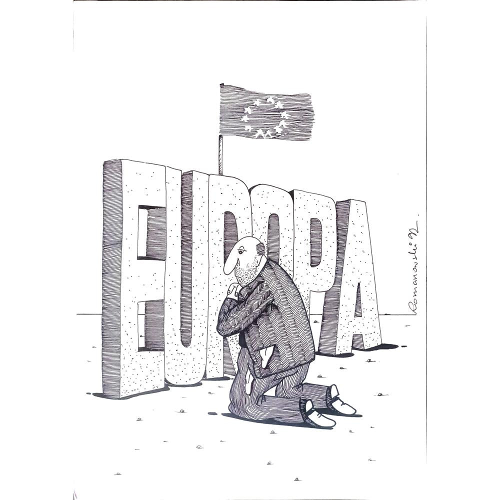 Zdzislaw Romanovski 29x21cm Orijinal Karikatür BOD02054