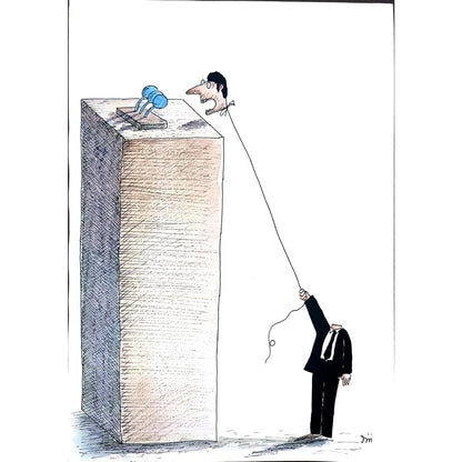 Masoud Ziaei Zardkhashosei 29x21cm Orijinal Karikatür BOD02057