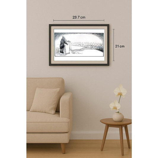 Ali Divandari 29x21cm Orijinal Karikatür BOD02058