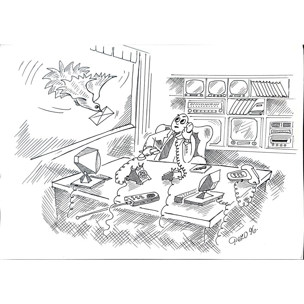 Ivica Pezo 29x21cm Orijinal Karikatür BOD02059