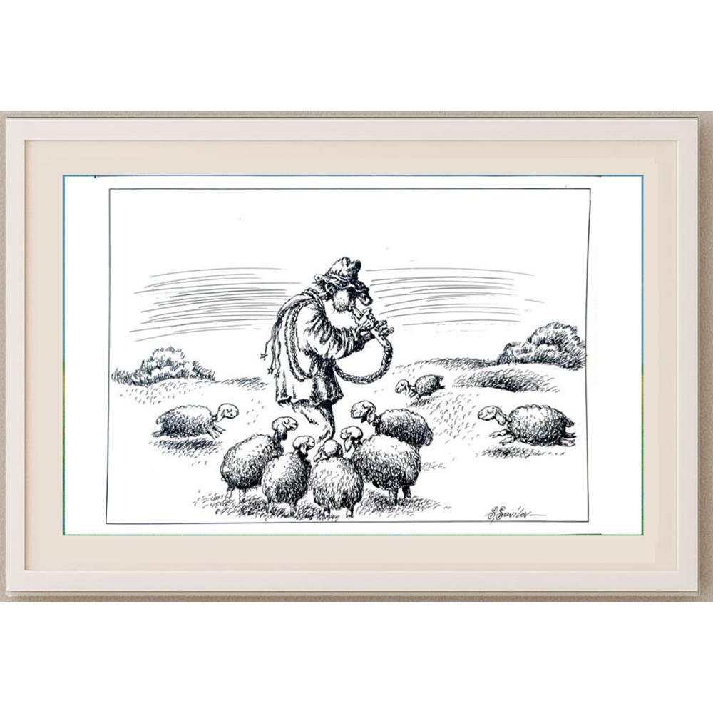 Sergey Savilov 29x21cm Orijinal Karikatür BOD02060