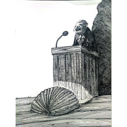 Zdzislaw Romanovski 32x21cm Orijinal Karikatür BOD02071