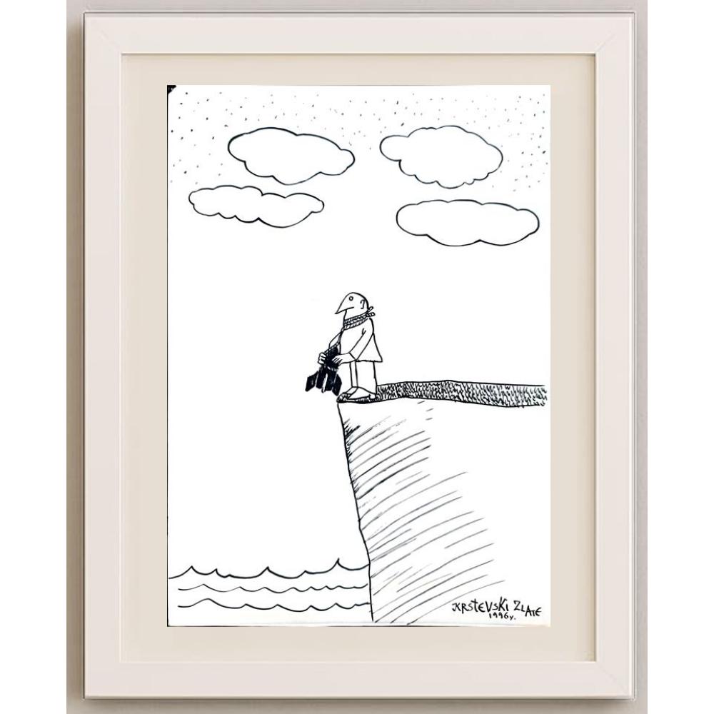 Krstevski Van Zlatko 20x15cm Orijinal Karikatür BOD02085