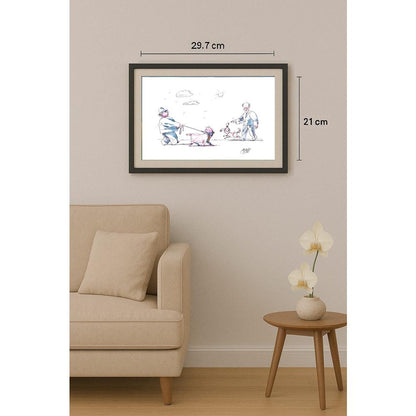 Victor Zujev 29x21cm Orijinal Karikatür BOD02096