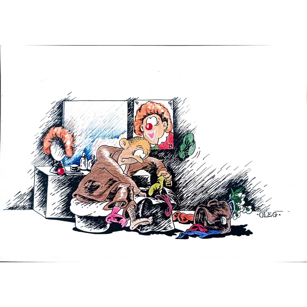 Oleg Loktiev 29x21cm Orijinal Karikatür BOD02097