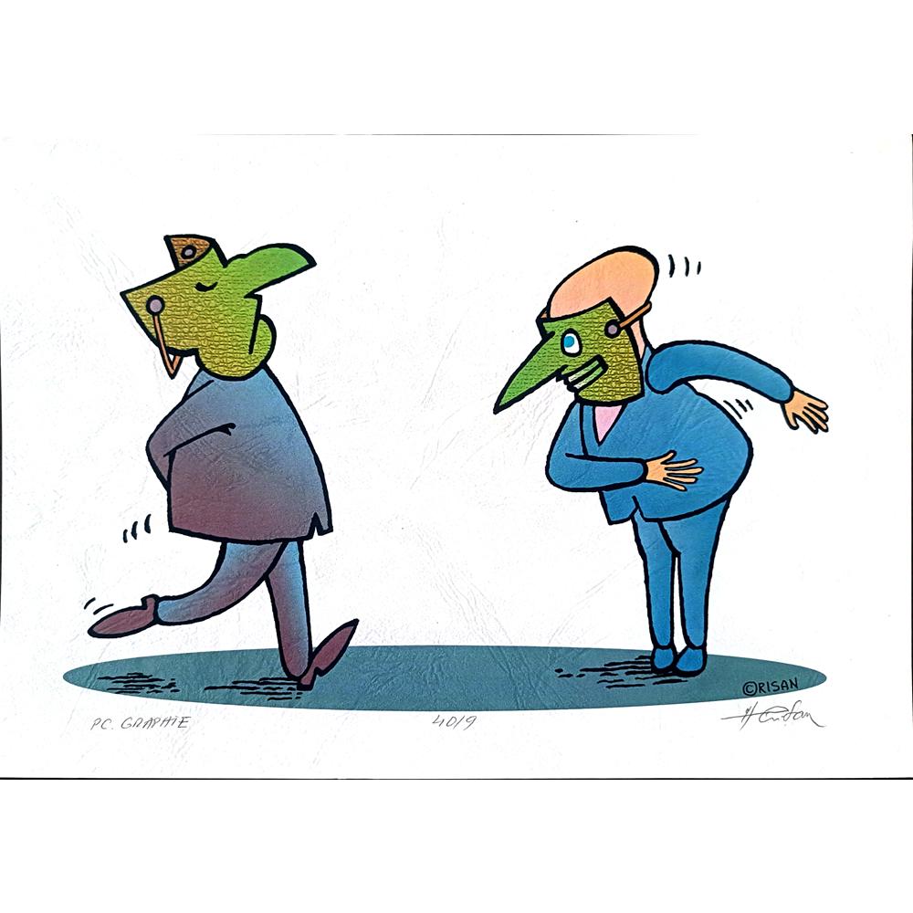 Horia Crisan 29x21cm Orijinal Karikatür BOD02119