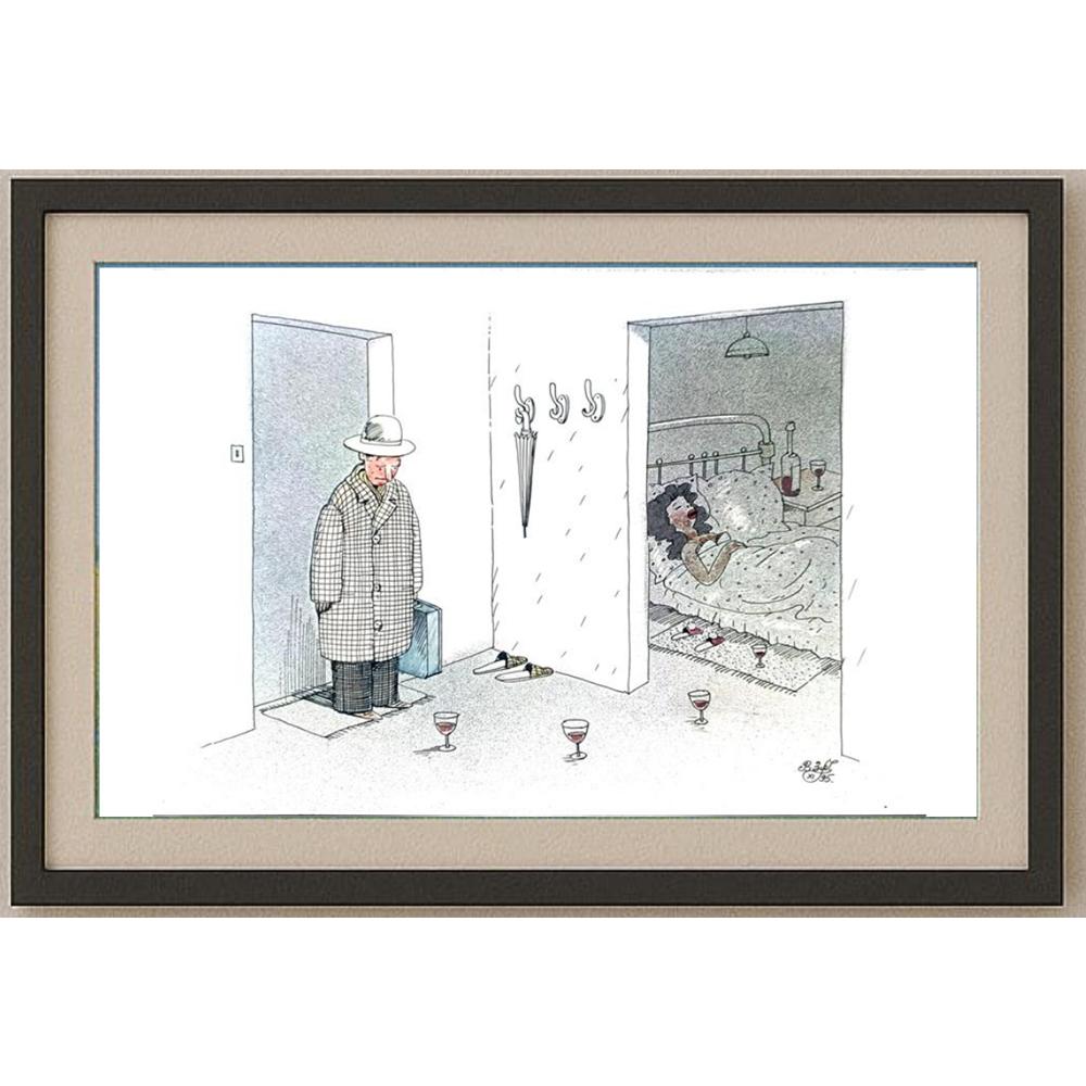 Victor Zujev 29x21cm Orijinal Karikatür BOD02130