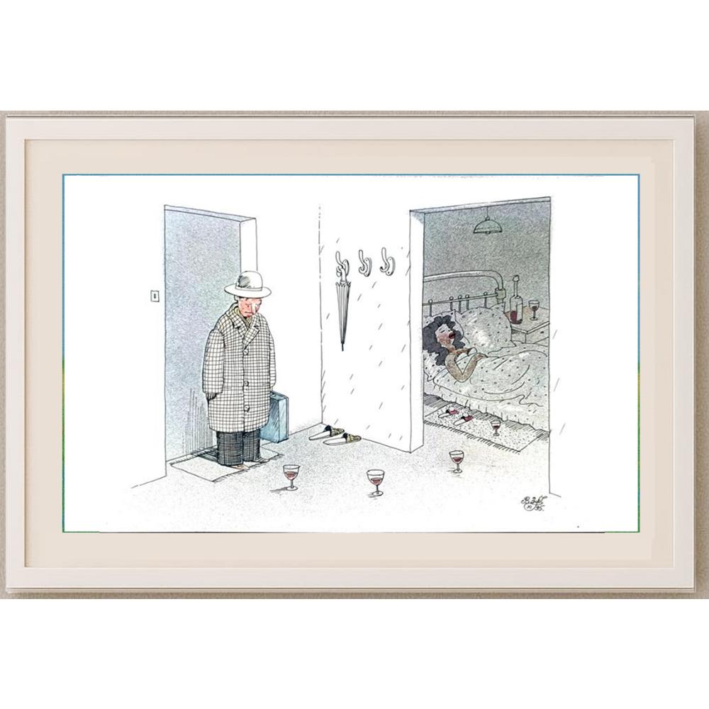 Victor Zujev 29x21cm Orijinal Karikatür BOD02130