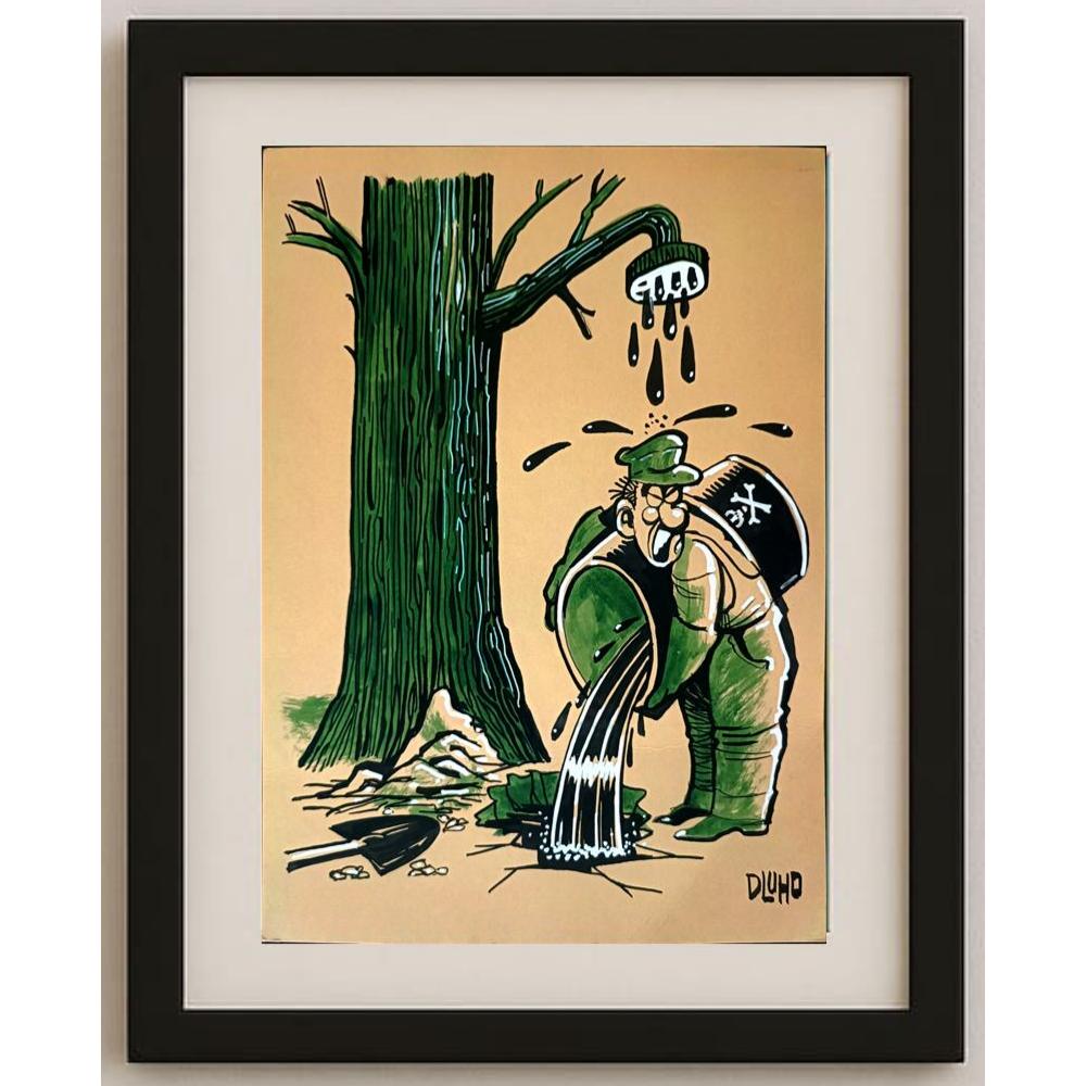 Dluhopolszky Laszle 29x21cm Orijinal Karikatür BOD02134