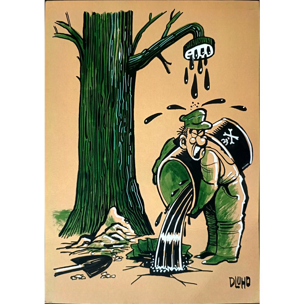 Dluhopolszky Laszle 29x21cm Orijinal Karikatür BOD02134