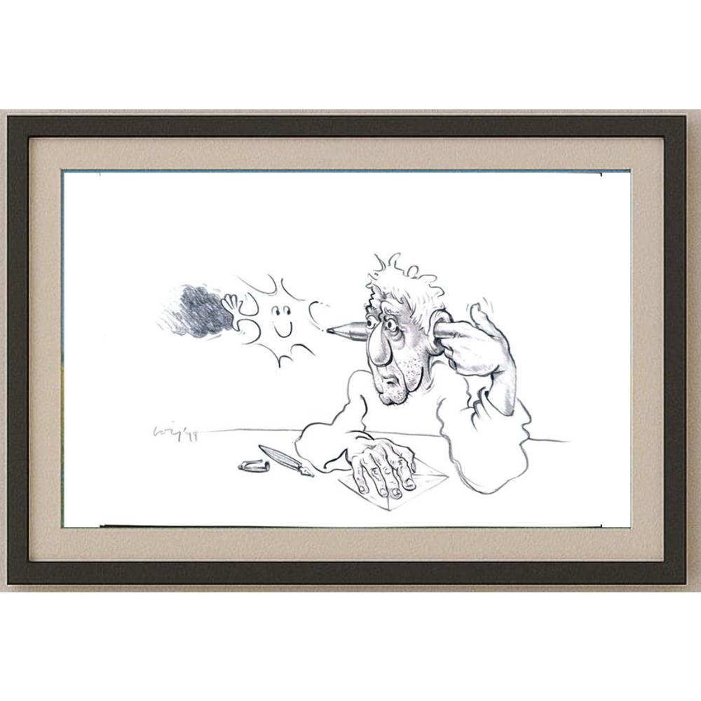 François Veldeman 29x21cm Orijinal Karikatür BOD02135